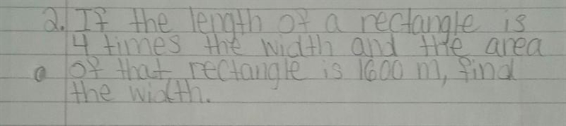 If the length of a rectangle is 4 times the width and the area of the rectangle is-example-1