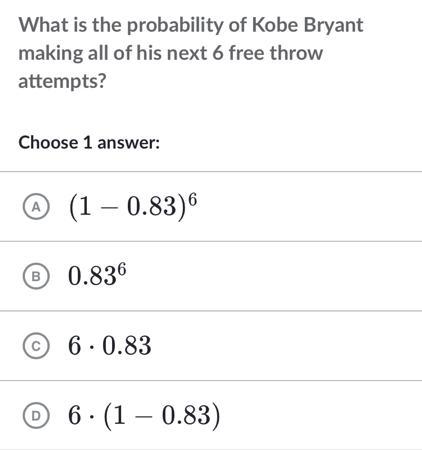 Kobe Bryant is shooting free throws. Making or missing free throws doesn't change-example-1