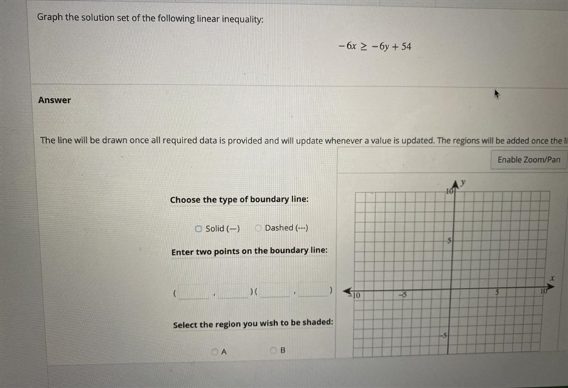 Graph the solution set of the following linear inequality answer the questions on-example-1