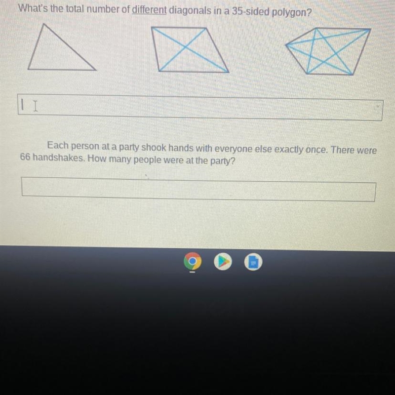 1)What’s the total number of different diagonals in a 35- sided polygon?2)Each person-example-1