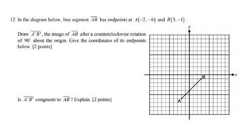 In the diagram below, line segment AB has endpoints at A(-2,-6) and B( 3,-1) .Draw-example-1