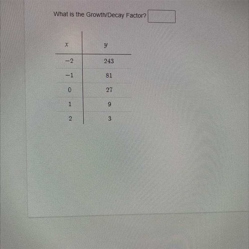 What is the Growth/Decay Factor?-example-1