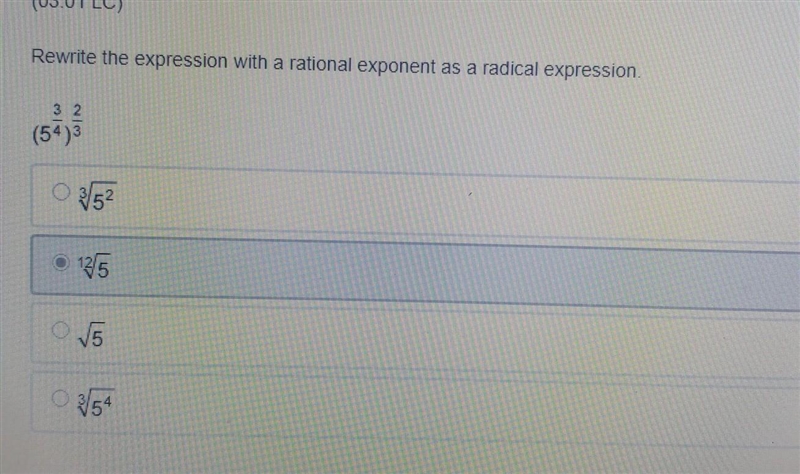 Question 9(Multiple Choice Worth 1 points) (03.01 LC) Rewrite the expression with-example-1