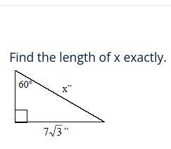 Find X exactly. Answer should be in a square root.-example-1