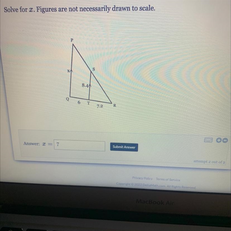 Solve for x. Figures are not necessarily drawn to scale.-example-1