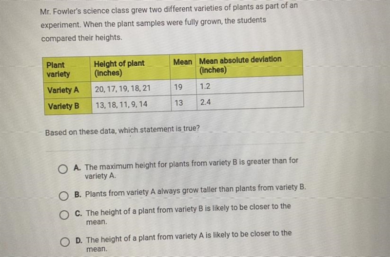 Mr. Fowler's science class grew two different varieties of plants as part of anexperiment-example-1