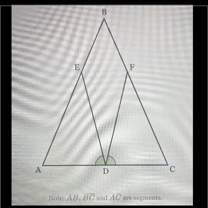 D is the midpoint of AC, BA ≅BC and ∠EDA ≅ ∠FDC. Prove ΔAED ≅ ΔCFD-example-1