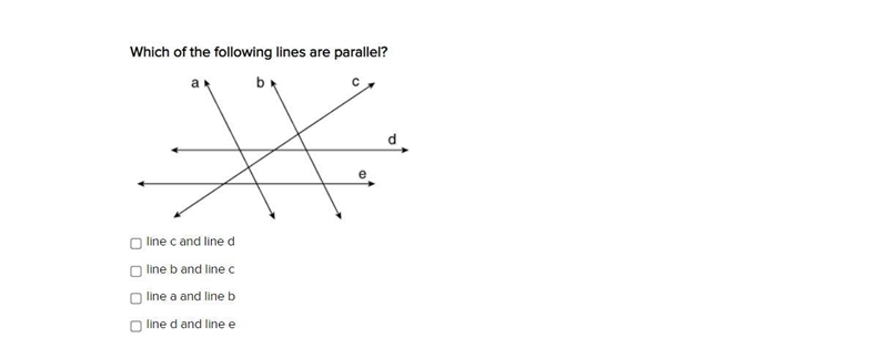 Which of the following lines are parallel?-example-1