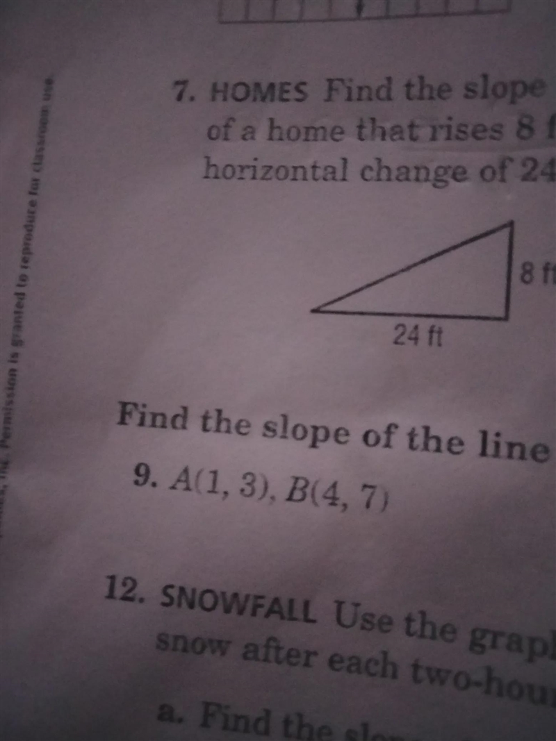 can you help me with number 9 and says find the slope of the line that passes through-example-1