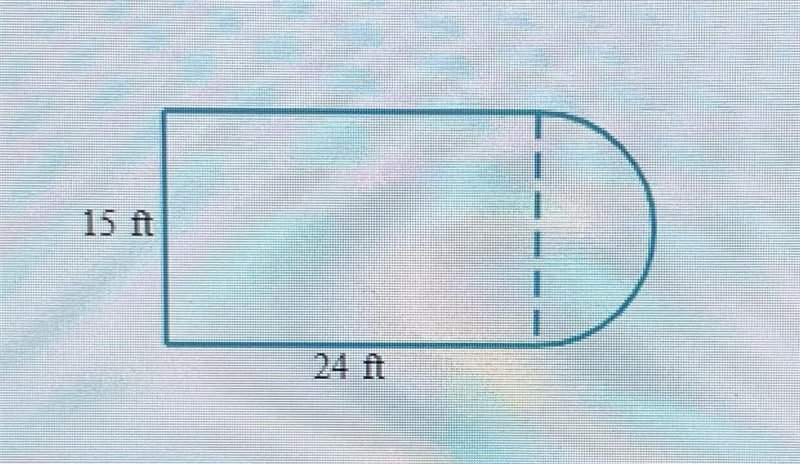 A rose garden is formed by joining a rectangle and semicircular, as shown below. The-example-1