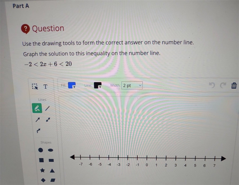 ? Question Use the drawing tools to form the correct answer on the number line. Graph-example-1