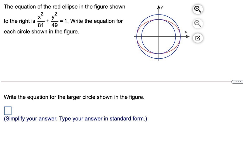 The equation of the red ellipse in the figure shown-example-1