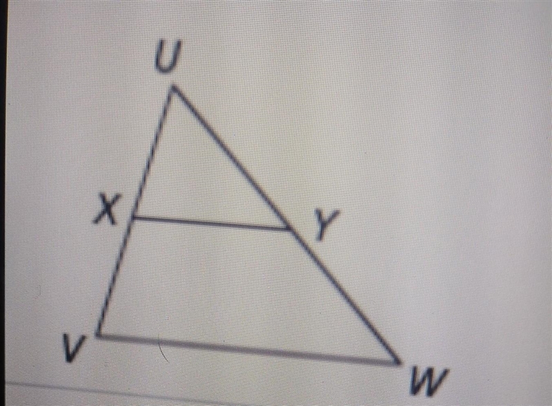 X is the midpoint of UV. the midpoint of uw. if m-example-1