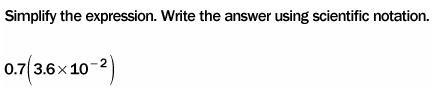 Simplify the expression. Write the answer using scientific notation. a) 2.52 × 10–3 b-example-1