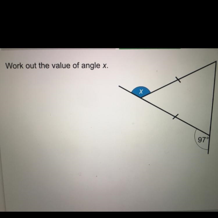 Work out the value of angle x. Х 974-example-1