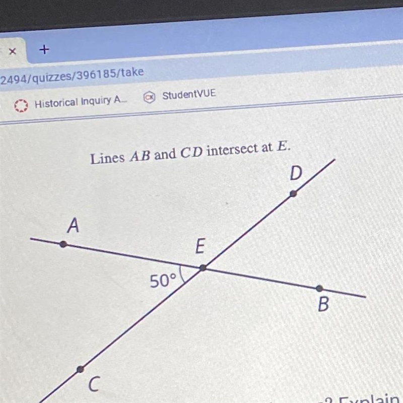 What is the measure of angle DEB in degrees? Explain howyou know. i need help-example-1