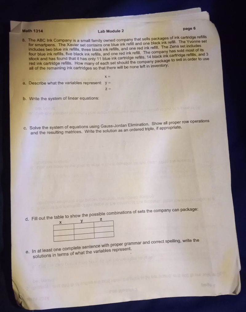 Need help with this question parts a thru e please-example-1