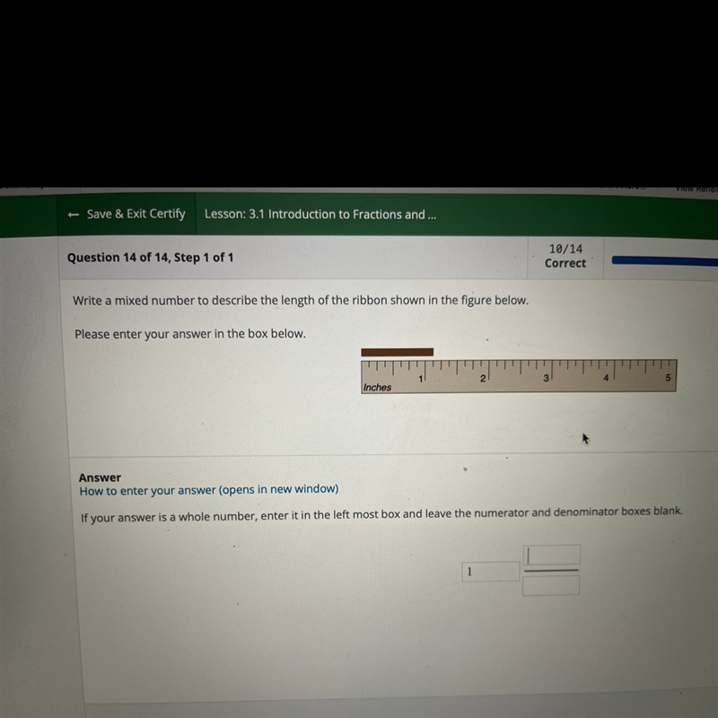 Write a mixed number to describe the length of the ribbon shown in the figure below-example-1