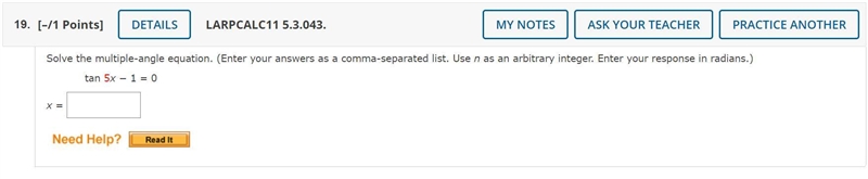 Solve the multiple-angle equation. (Enter your answers as a comma-separated list. Use-example-1