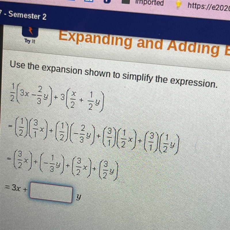 Use the expansion shown tk simplify the expression-example-1