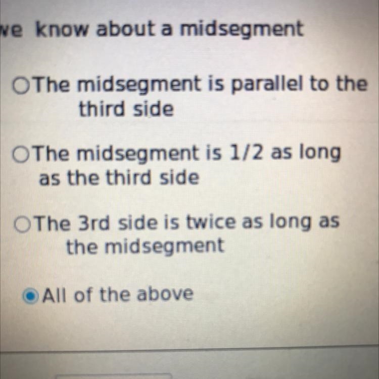 What facts do we know about a midsegment of a triangle?-example-1