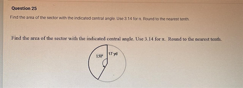 How do I find the area sector with the indicated central angle??-example-1