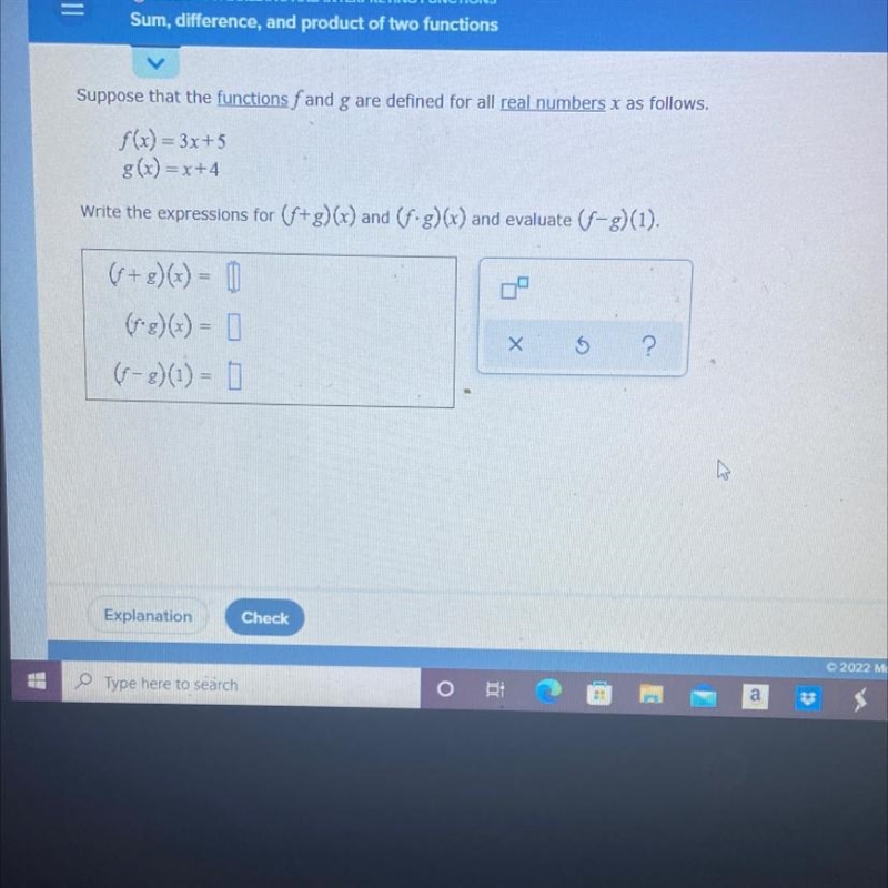 Suppose that the functions and g are defined for all real numbers x as follows f(x-example-1