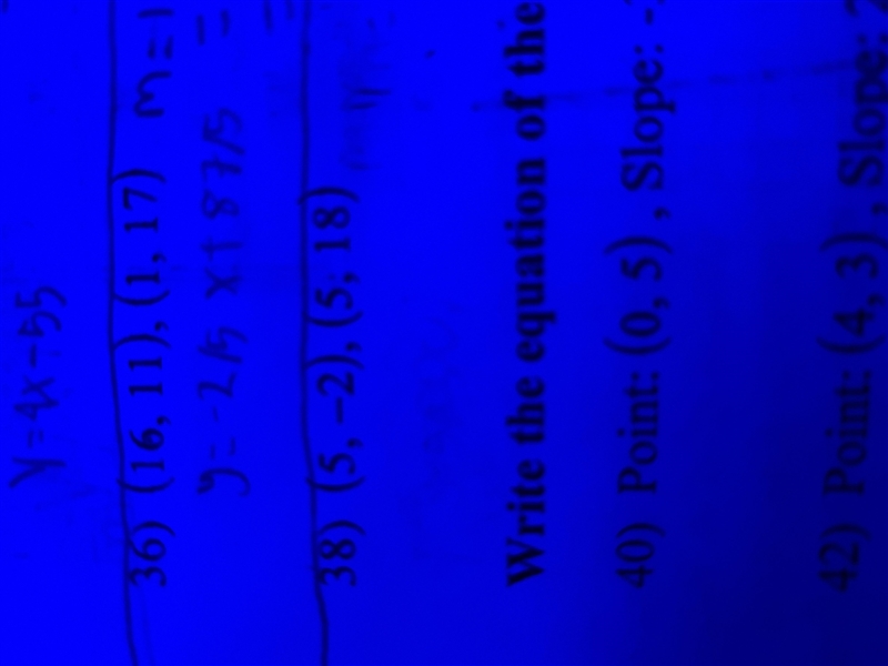 Find the slope then write an equation for the line that passes through each pair of-example-1