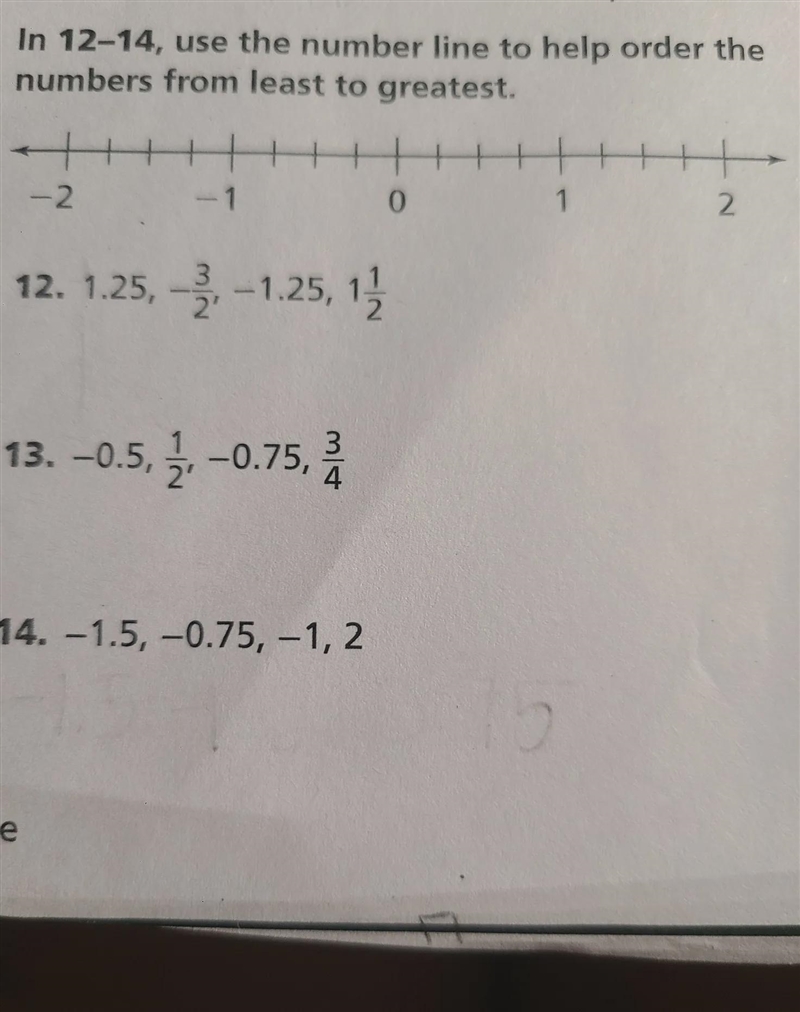 Use the number line to help order the numbers from least to greatest-example-1