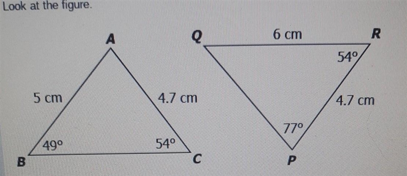 PLEASE HELP!!!!!!!a student is trying to prove that ABC is congruent to PQR. He claims-example-1