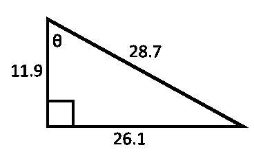 In the right triangle shown below, what is the sine of angle θ?0.4142.1910.9091.100-example-1