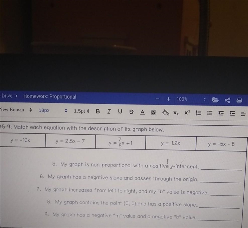 Match each equation with the description of it's graph below .-example-1