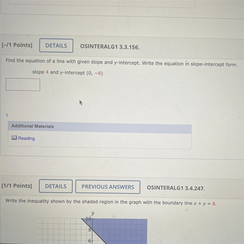 Find the equation of a line with given slope and y-intercept. Write the equation in-example-1