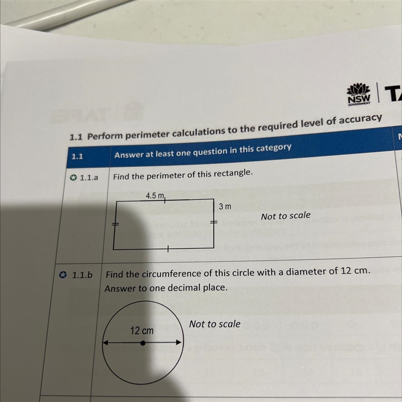 Find the perimeter of this rectangle. 4.5 m 3 m Not to scale-example-1