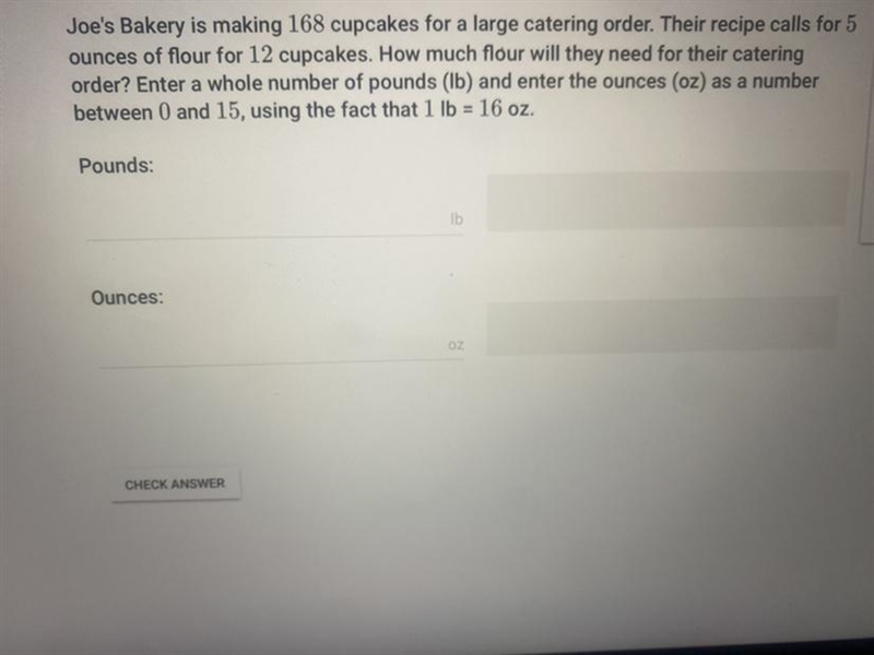 Joes bakery is making 168 cupcakes for a large catering order. Their recipe calls-example-1