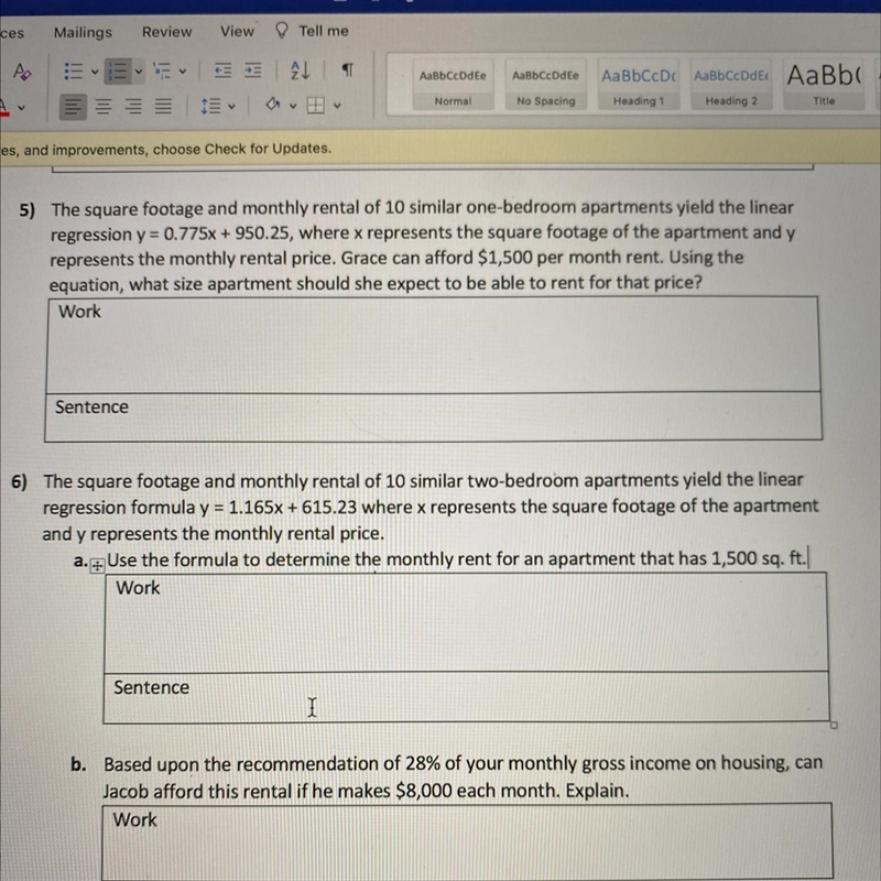 What size apartment should she expect And what is the monthly rent for 1,500 sq ft-example-1