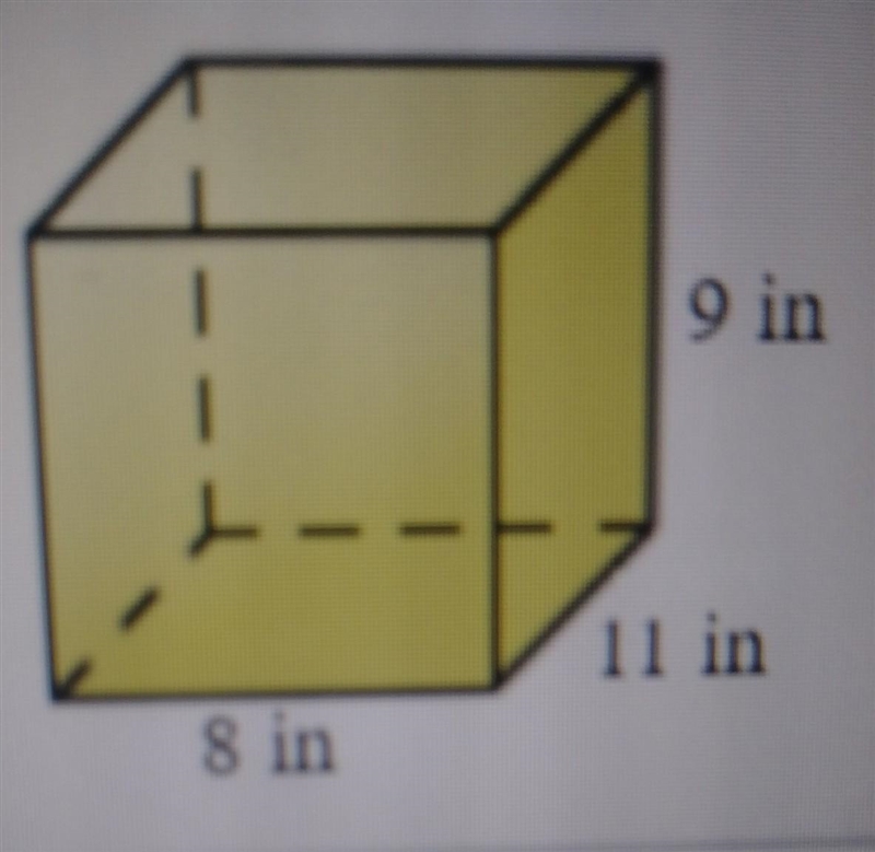 Find the surface area of the prism .The surface area of the prism is _ in2.-example-1