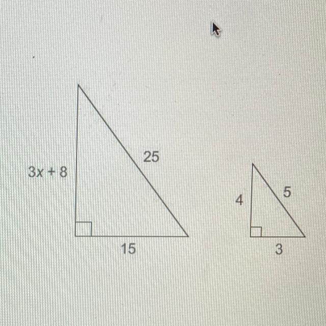 The triangle are similar. What is the value of x Enter your answer in the box. X=-example-1