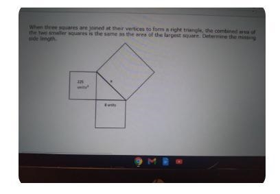 When three squares are joined at their vertices to form a right triangle, the combined-example-1