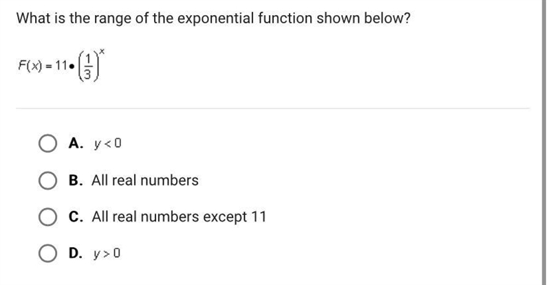 What is the range of the exponential function shown below?-example-1