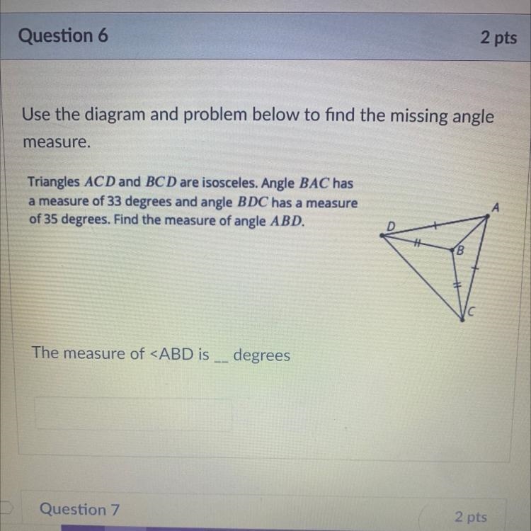 Use the diagram and problem below to find the missing anglemeasure.-example-1