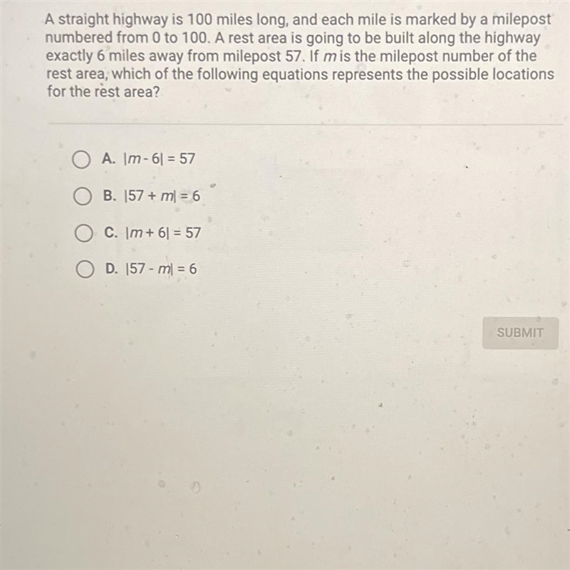 A straight highway is 100 miles long, and each mile is marked by a milepostnumbered-example-1