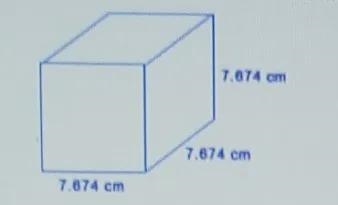 Estimate the volume of the cube shown belowA) 512 cm^3B) 36 cm^3C) 64 cm^3D) 324 cm-example-1