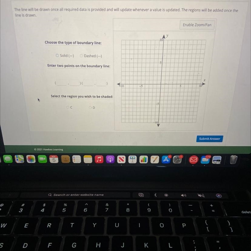 Solve the system of two linear inequalities graphically. Graph the solution set of-example-1