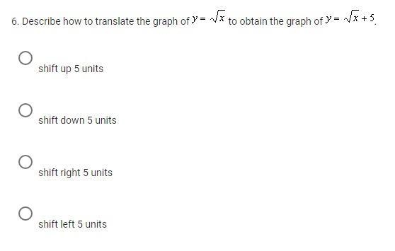 Shift up 5 units shift down 5 units shift right 5 units shift left 5 units-example-1