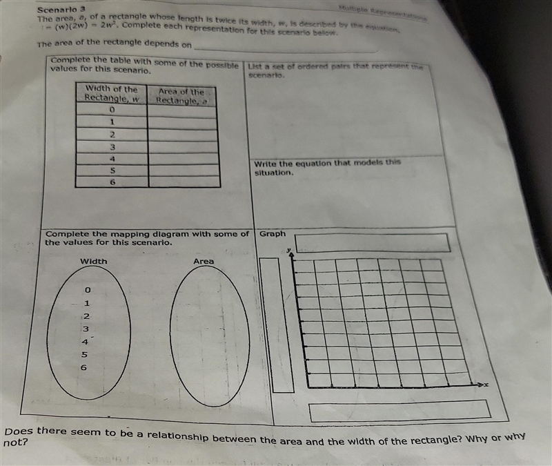 I need assistance with "What does the area of the rectangle depend on", the-example-1