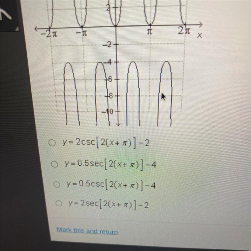 Which of the following is the equation of the function below?-example-1