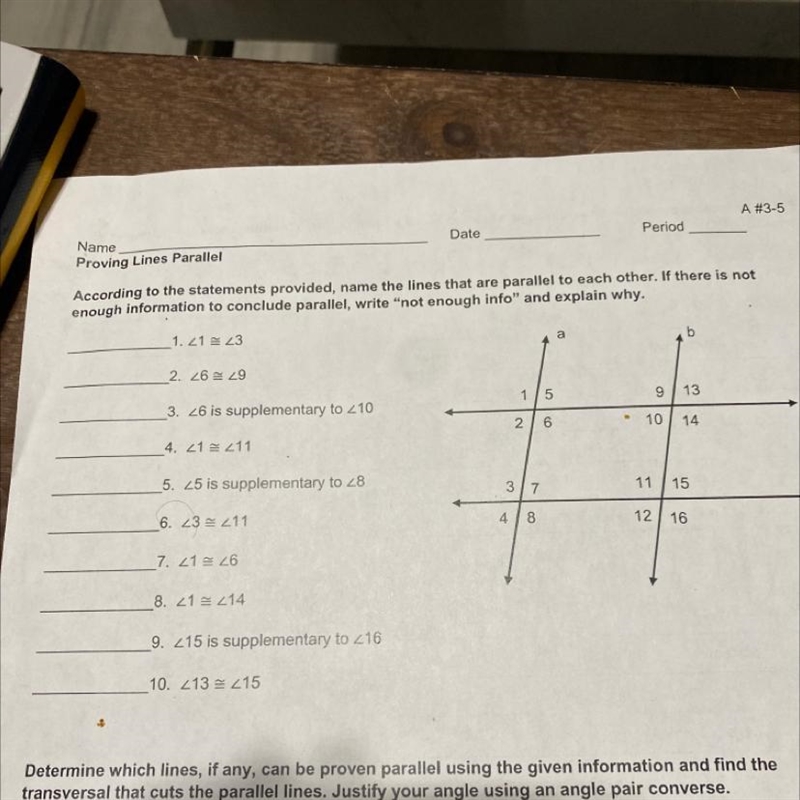 Proving Lines ParallelAccording to the statements provided, name the lines that are-example-1