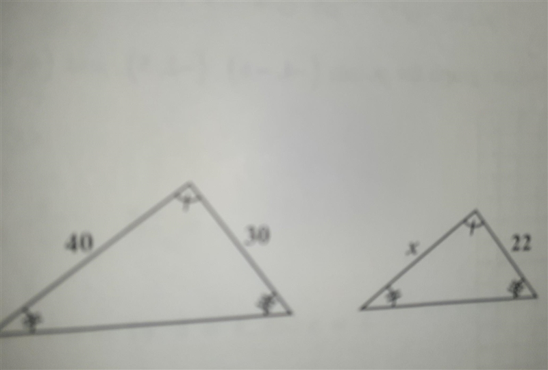 Find x proportions with similar triangles. ​-example-1