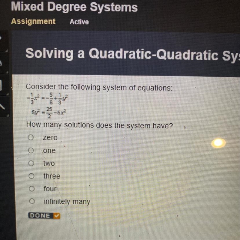 -Consider the following system of equations:--57 - 25How many solutions does the system-example-1